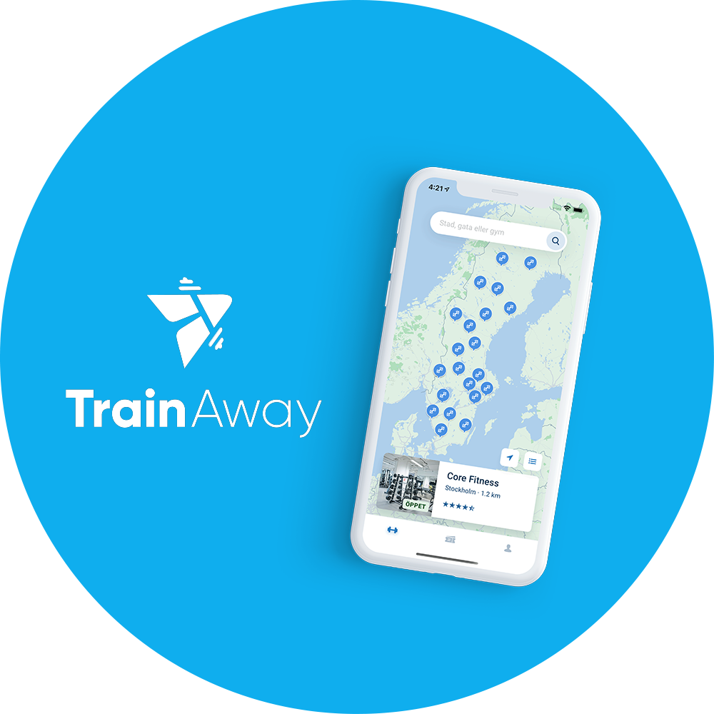 TrainLikeHome - Circle with logo and Swedish map